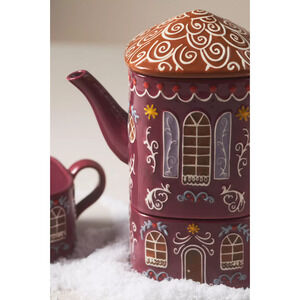 Anthropologie Ginger Ceramic Stoneware Tea For 2 SOLD OUT ONLINE NWT
